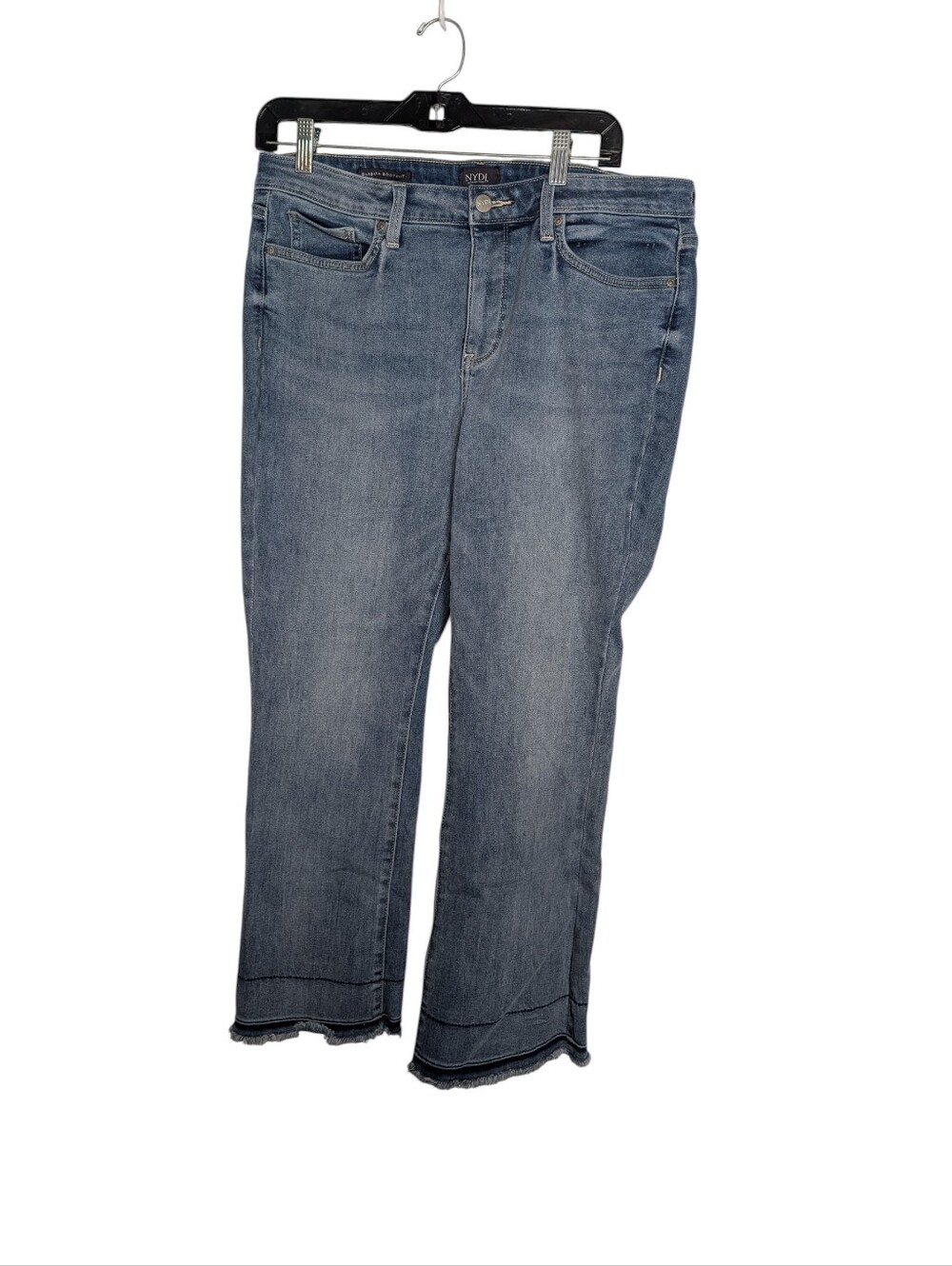 NYDJ Barbara Bootcut Lift Tuck Raw Hem Fray Jeans Size 12